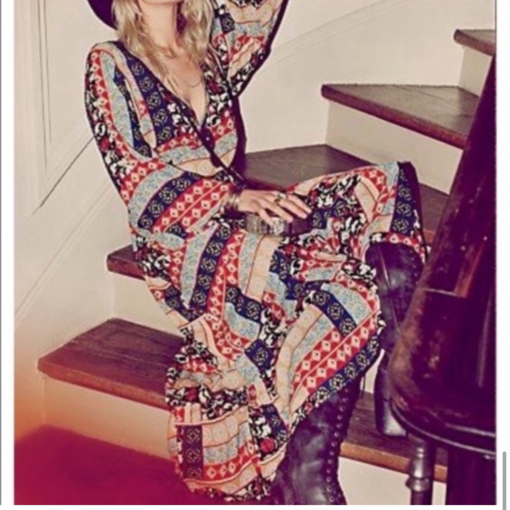 Free people patchwork dress. RARE - Picture 2 of 5